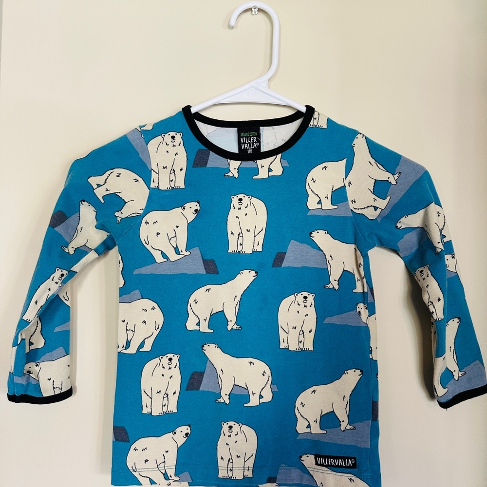 Organic Cotton Kids Polar Bear Long Sleeve Tee